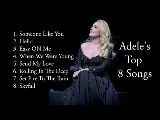 Top 8 Adele Songs | Adele's Best Songs Playlist | Top English songs | Popular English music playlist