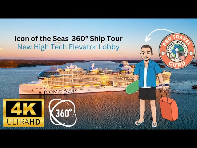 Step Into the Future: 360° Tour of the High-Tech Elevator Lobby on Icon of the Seas