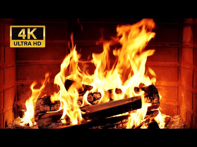 🔥 Fireplace 12 HOURS | Cozy Christmas Crackling Fireplace 4K Ultra HD for Stree Relief & Sleep 4K