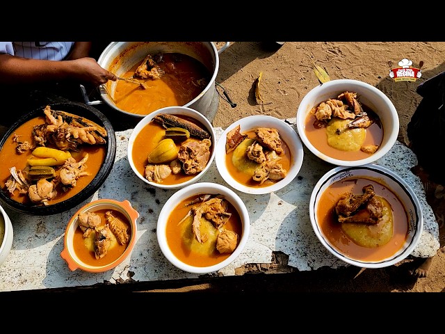 HOW TO MAKE THE BEST CHICKEN LIGHT SOUP RECIPE  WITH FUFU SPECIAL #food #cooking #village