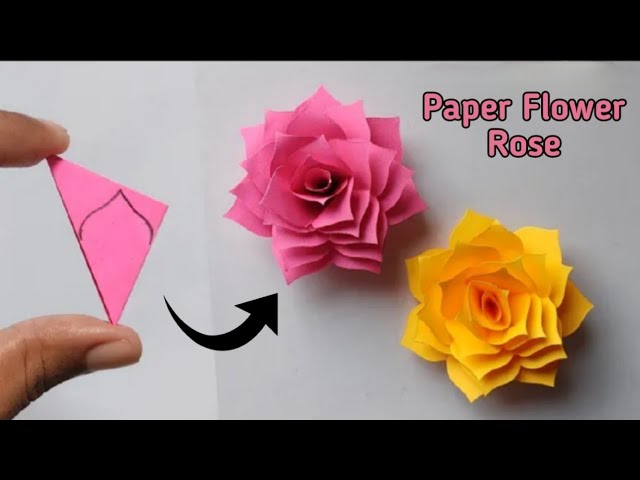 How To Make Paper Flower Rose | Paper Flower Making Step By Step | Diy Paper Rose Flower