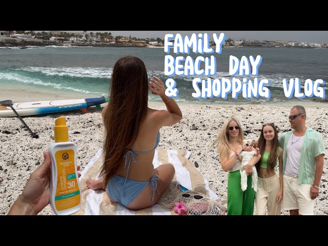 Family beach day & shopping vlog🌴