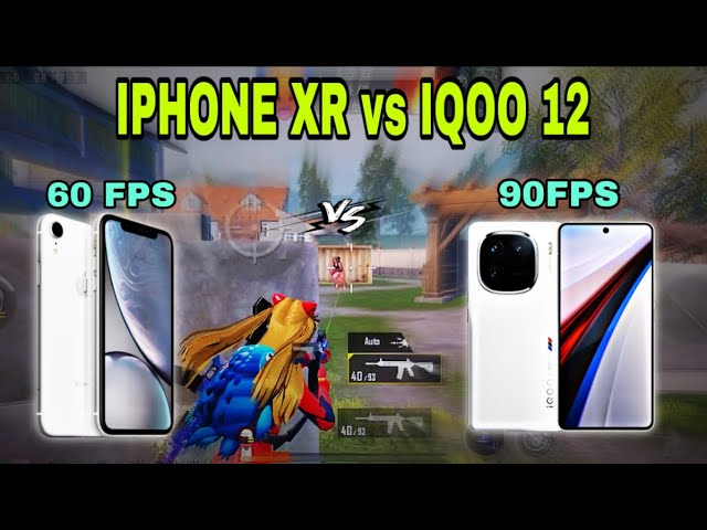 IPHONE XR vs IQOO 12 PLAYING  in 90 FPS after SPEAKING  40 FPS 1v1 BATTLE