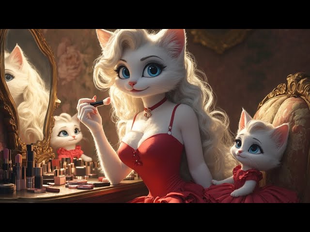 Ai Cat Stories | Cute kitten doing makeup for first time 😍#catstory #sadcat #aicatstories #kidstv