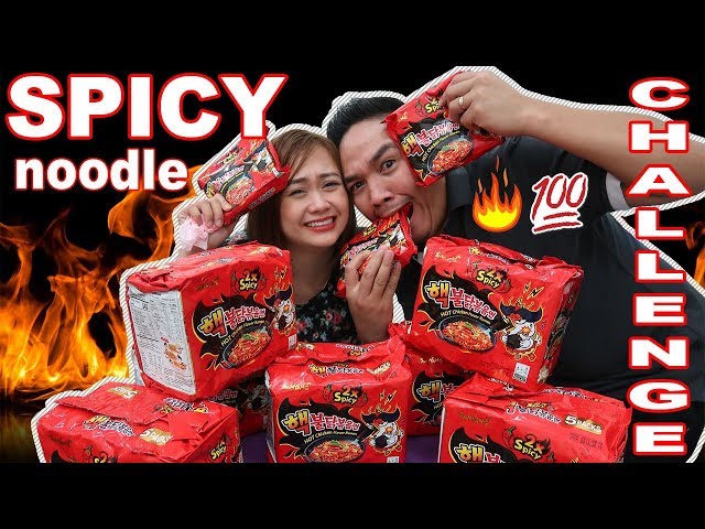 Korean SPICY NOODLE Challenge (2X) - TeamPereira Hubby & Wifey