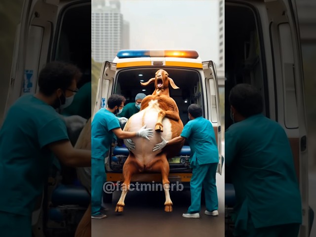 Pregnant goat rescued by doctors from city | Road #shorts #motivation #rescueanimals #cow #animals