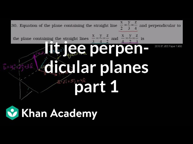 IIT JEE Perpendicular Planes (Part 1)