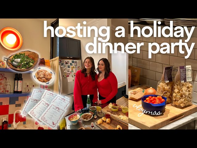 VLOGMAS: host a holiday dinner party with me in nyc! *grocery haul, cooking, grwm* 🍷🎄🍝