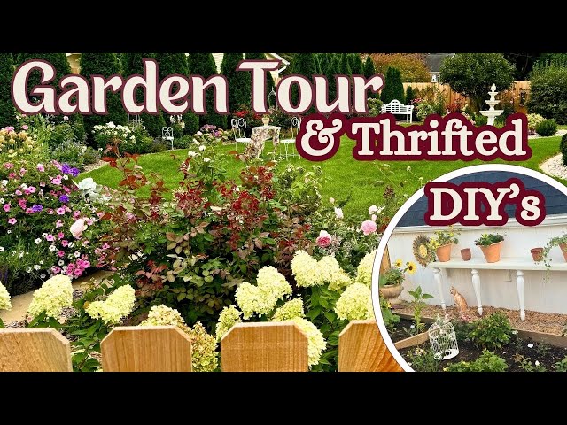 August Garden Tour | DIY Updates| Styling Thrift Finds! 😍✨🌸