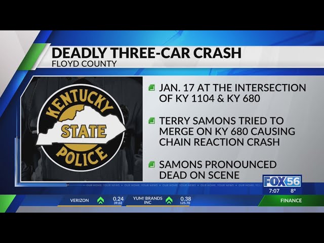 1 man killed in 3-vehicle crash in Floyd County