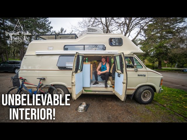 Man guts Classic Camper to build Dream Van | Unique Van Life Tour with a Bathtub!