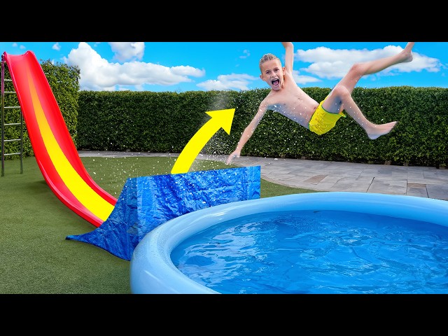 WE BUILT AN EXTREME SLIP AND SLIDE RAMP! 😱🔥