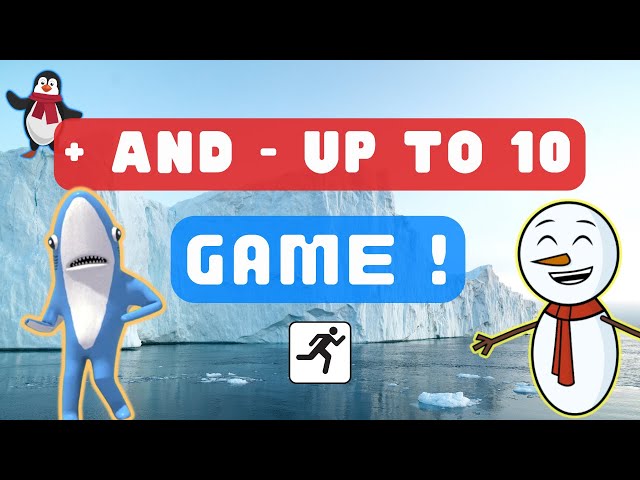 Addition and subtraction up to 10 Brain Break - Math game - Winter