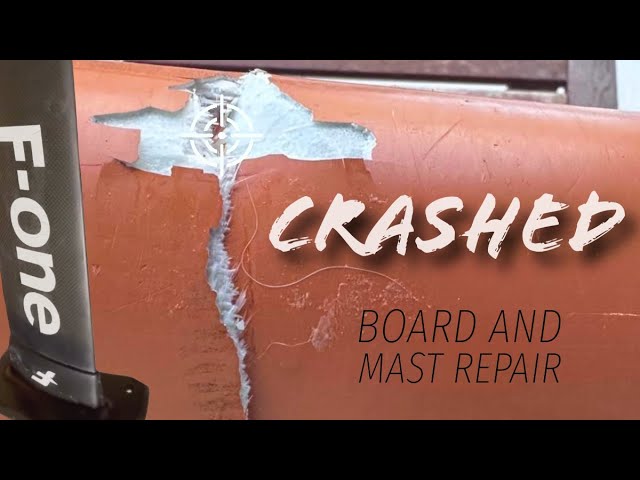 Crashed wingfoil board and mast brought back to life