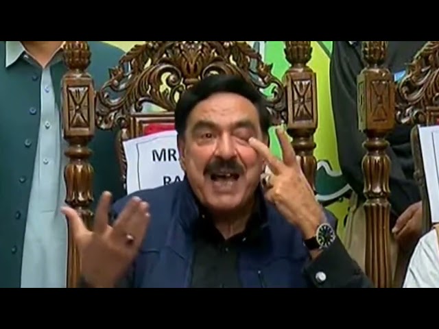 Shiekh Rasheed  talk to media at Peshawar today