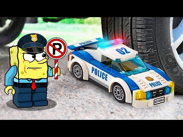 Aplastando Cosas Crujientes Y Suaves con la Rueda de un coche de policía | Experiment Car vs M&M