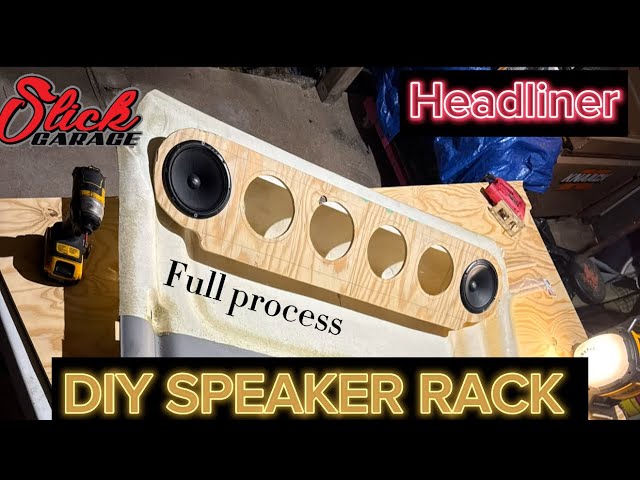 DIY HEADLINER SPEAKER RACK, speaker tower. #slickgarage