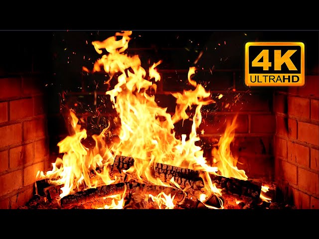 🔥 Cozy Fireplace 4K (12 HOURS). Fireplace with Crackling Fire Sounds. Fireplace Ambience