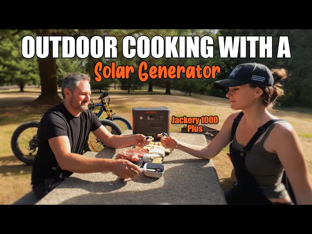 OFF GRID OUTDOOR COOKING with the POWER OF THE SUN - Jackery 1000 Plus #powerstation #offgrid