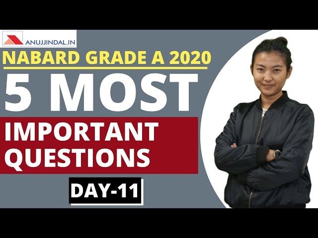 5 Most Important Questions | NABARD Grade A 2020 | Day 11