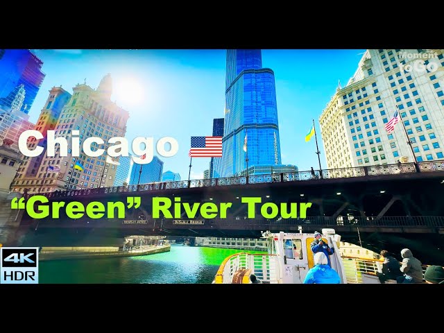 🇺🇸 Chicago "Green" River Tour | Chicago Architecture Boat Tour | St.Patrick day | River Dyed Green