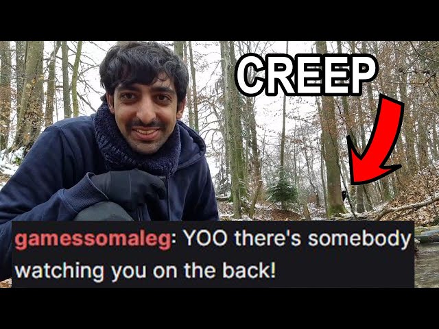 A creep sneaks into a Liver streamer in the woods