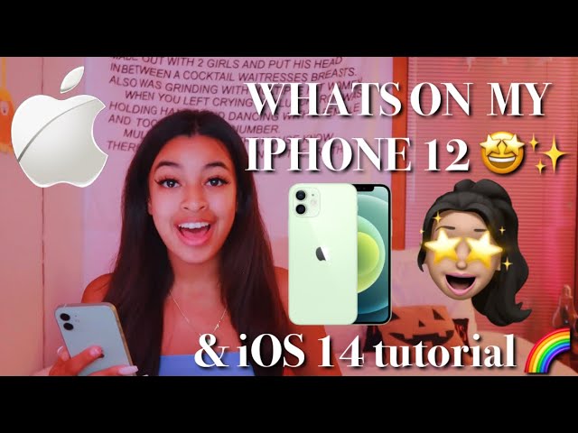 WHATS ON MY IPHONE 12 + iOS 14 TUTORIAL 🤩🌈💖 *GREEN IPHONE 12*