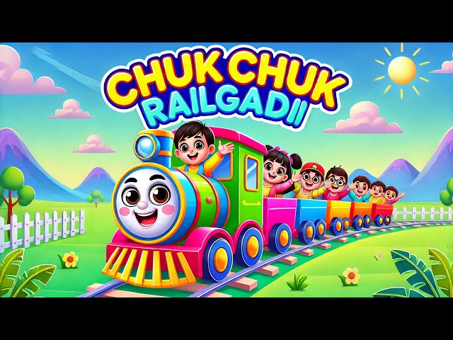 Chuk Chuk Rail Gadi | Hindi Rhymes for Children | Nursery Rhymes for kids ‪#riyarhymesgujarati