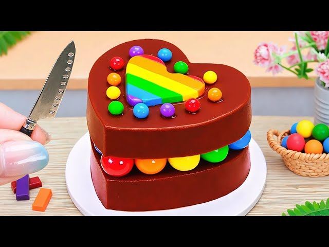 Special Decorating Heart Chocolate Cake 💗 Easy Simple Miniature Cake Ideas 🌈 Creative Cakes Corner