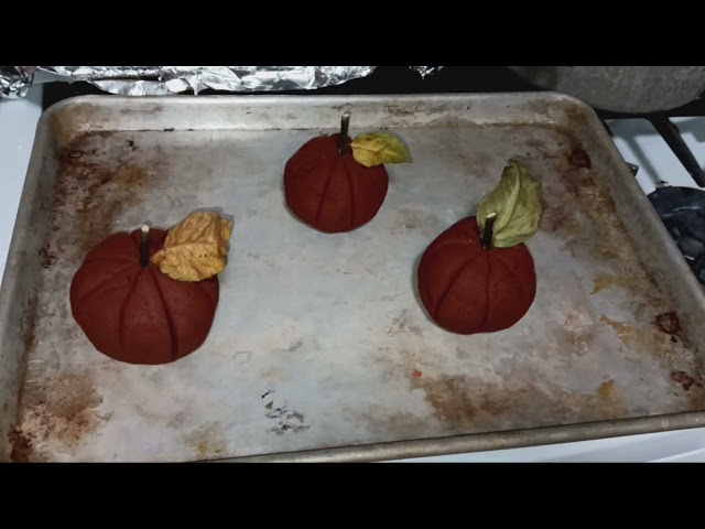 handmade scented Pumpkins my husband and I made  together.  🎃 🎃 🎃