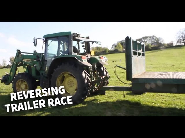 John Deere tractor trailer reverse challenge