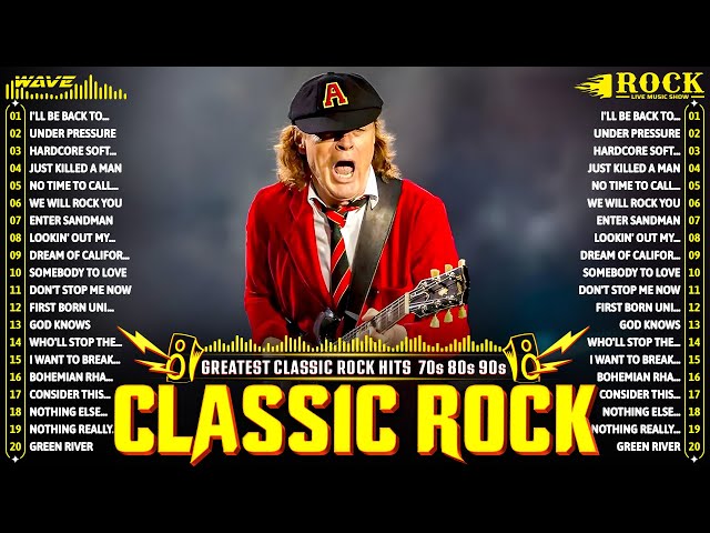 Nirvana, Led Zeppelin, Bon Jovi, Aerosmith, U2, ACDC🤘Classic Rock Songs 70s 80s 90s Full Album