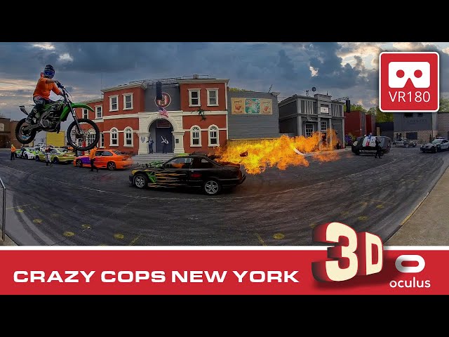 Movie Park Crazy Cops New York 3D - Das Chamäleon 2022 | VR180 Stuntshow | Movie Park Germany