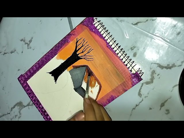 Beautiful Nature Painting/ Easy Acrylic Painting For Beginners/  Countryside Scenery For Beginners