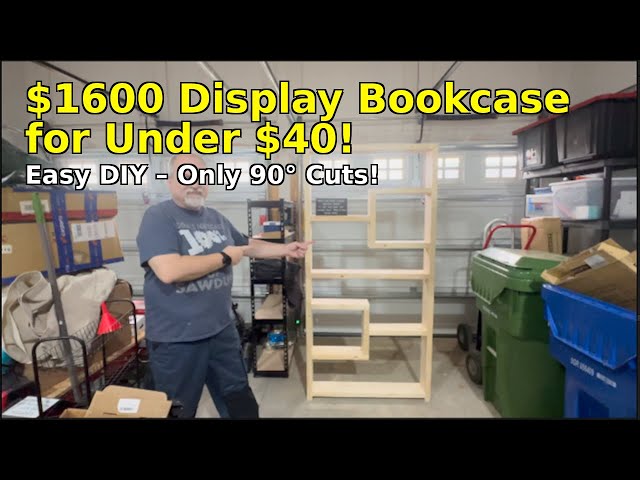 $1600 Display Bookcase for Under $40?! Easy DIY with 2x8 Lumber & 90° Cuts!