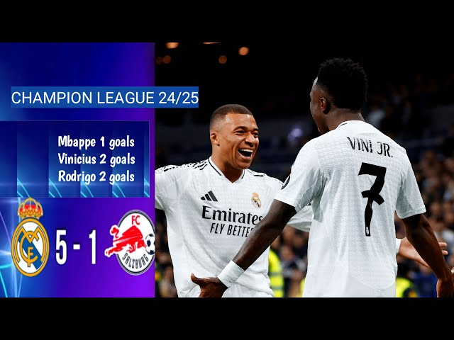 REAL MADRID 5-2 RB SALZBURG | UCL Highlights | Mbappe, Rodrigo, & Vinicius Shine!