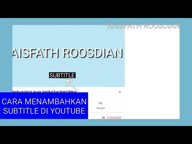 CARA MENAMBAHKAN SUBTITLE DI YOUTUBE