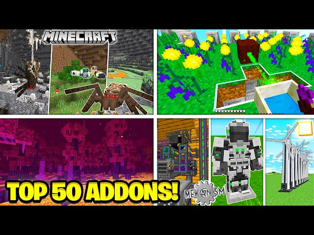 🔥 TOP 50 NOVOS ADDONS PARA SEU MINECRAFT BEDROCK!