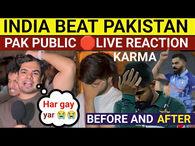 INDIA BEAT PAKISTAN | INDIAN BOWLER EXPOSE PAKISTANI TEAM | LIVE REACTION OF PAK PUBLIC 😭😭