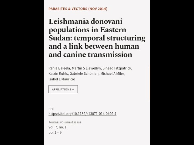 Leishmania donovani populations in Eastern Sudan: temporal structuring and a link bet... | RTCL.TV