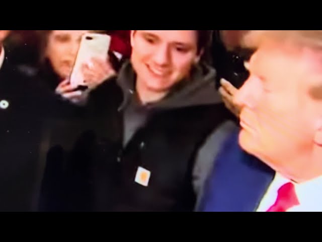 President Donald Trump makes a surprised visit to see voters at a restaurant in Davenport,Iowa