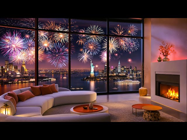 Happy New Year 2025 🎉 Celebrate in New York City with Chill Piano and Ambient Music 🌃