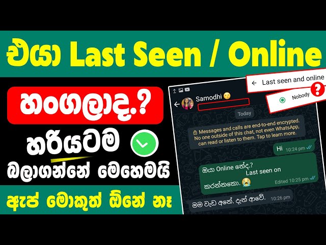 How to See WhatsApp Last Seen and online status if Hidden in sinhala | Check hidden last seen