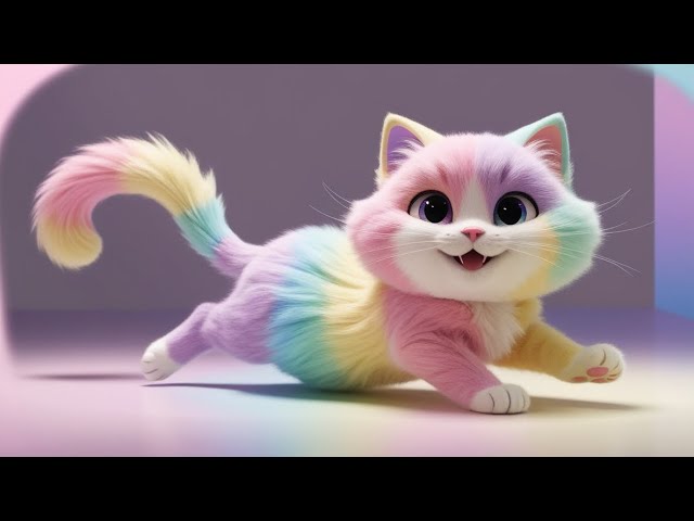 Cutest Rainbow Cat Dancing Video – Funny and Adorable Cute Cat Kitten Performance!