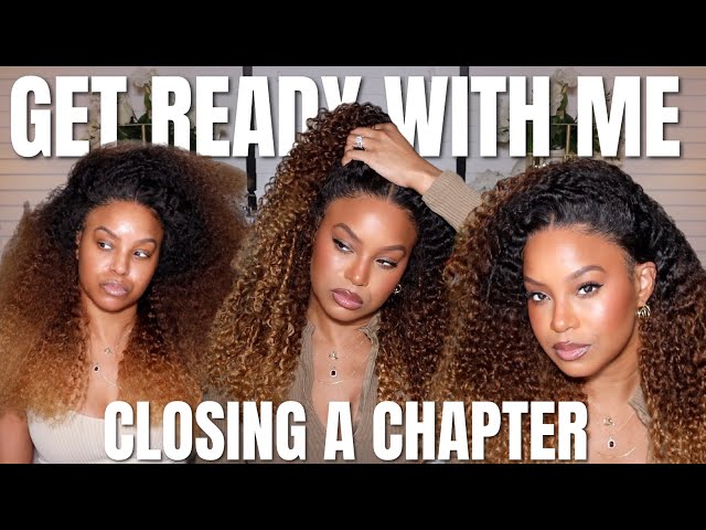 GRWM | WE'RE DONE HERE! $187 OMBRE CURLY WIG FOR BEGINNERS + NEW MAKEUP | WOWAFRICAN HAIR