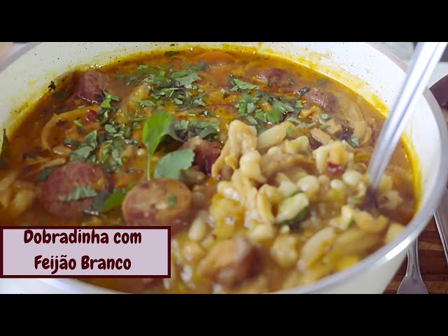 DOBRADINHA COM FEIJÃO BRANCO.COMIDA NORDESTINA SABOROSA.