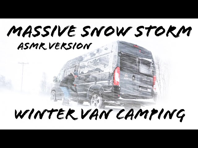 ASMR Van Life Winter Camping in Snow Storm - Massive Blizzard - Extreme Weather & Pan Pizza #vanlife