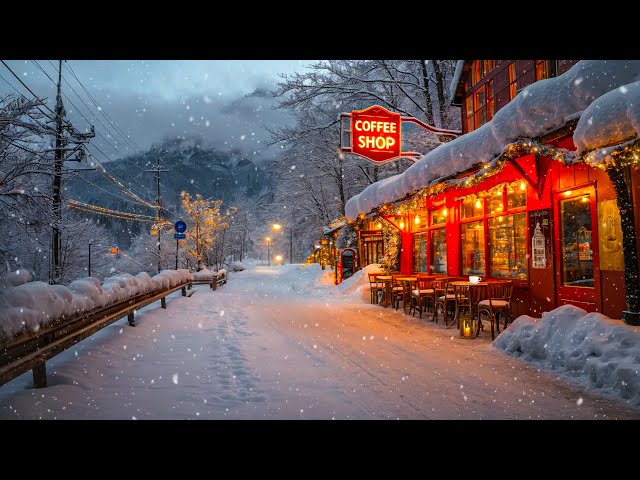 Winter Ambience at the Quiet Coffee Shop ☕ Exquisite Piano Jazz for Studying, Working and Relaxing