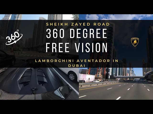 [360 DEGREE 4K] Dubai Sheikh Zayed Road Cruise in Lamborghini Aventador Roadster