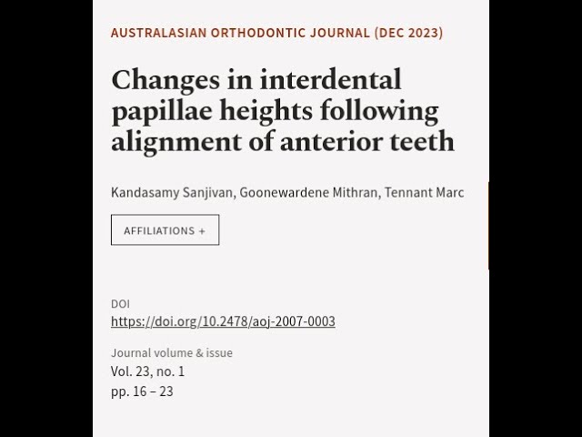 Changes in interdental papillae heights following alignment of anterior teeth | RTCL.TV